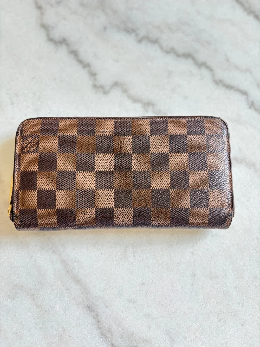 Louis Vuitton Damier Ebene Zippy Wallet with COA